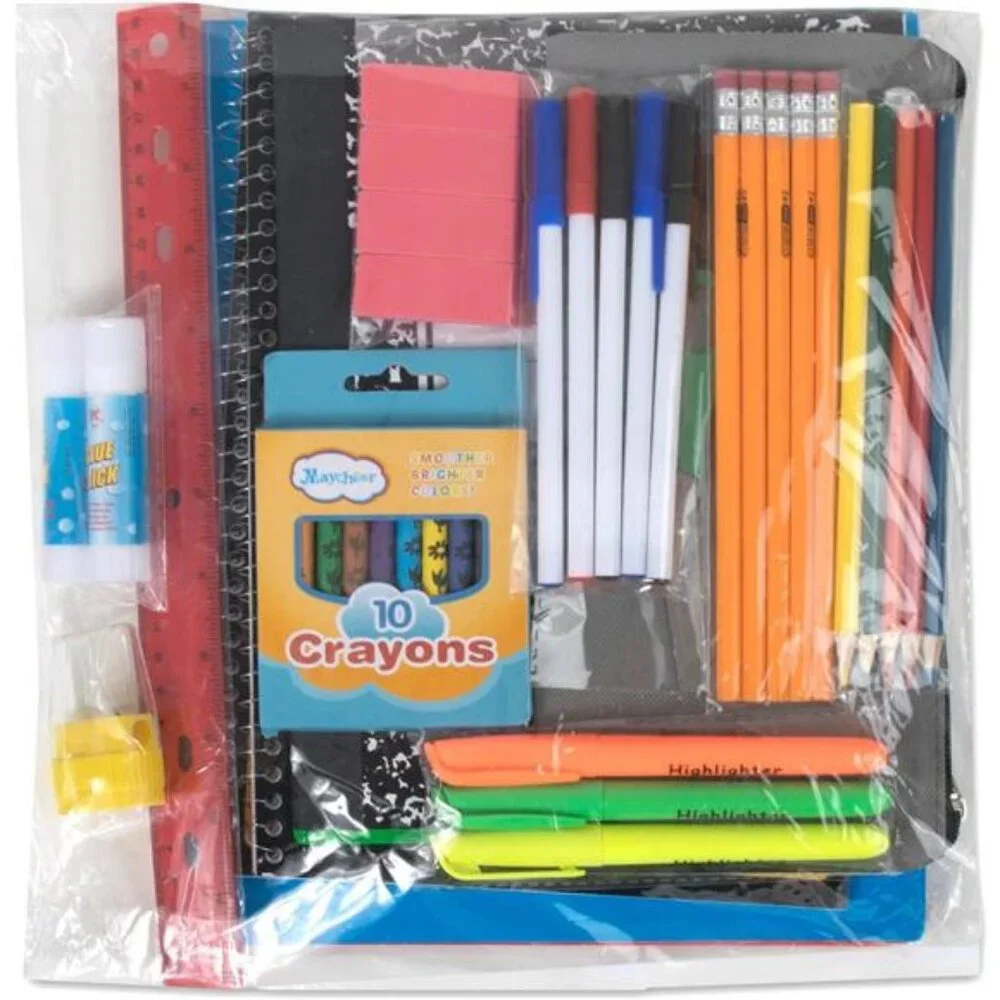 45 Piece School Supply Kit for Grades K-12 - Essentials Including Pens, NoteBook